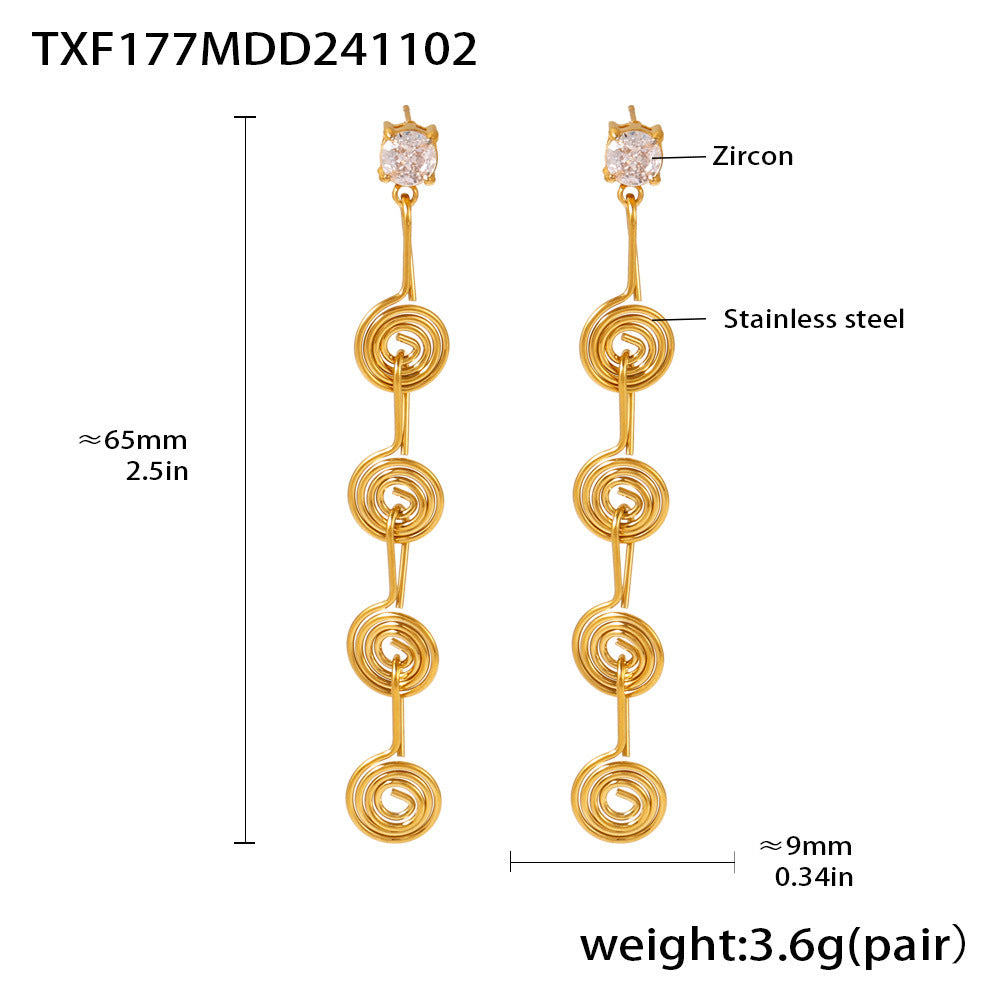 Creative stainless steel thread question mark, fringed earrings, necklace, anklet set, new ins style jewelry wholesale