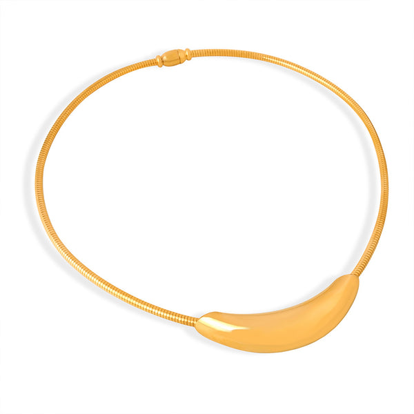 New high-end sense simple light luxury style niche design personalized titanium steel gold-plated jewelry necklace temperament female pp