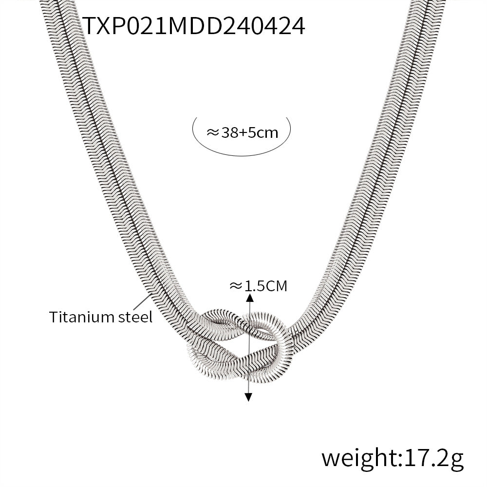 Personalized Punk Hip Hop Style Jewelry Personalized Knot Design Sense Double Layer Snake Bone Chain Titanium Steel Jewelry Set