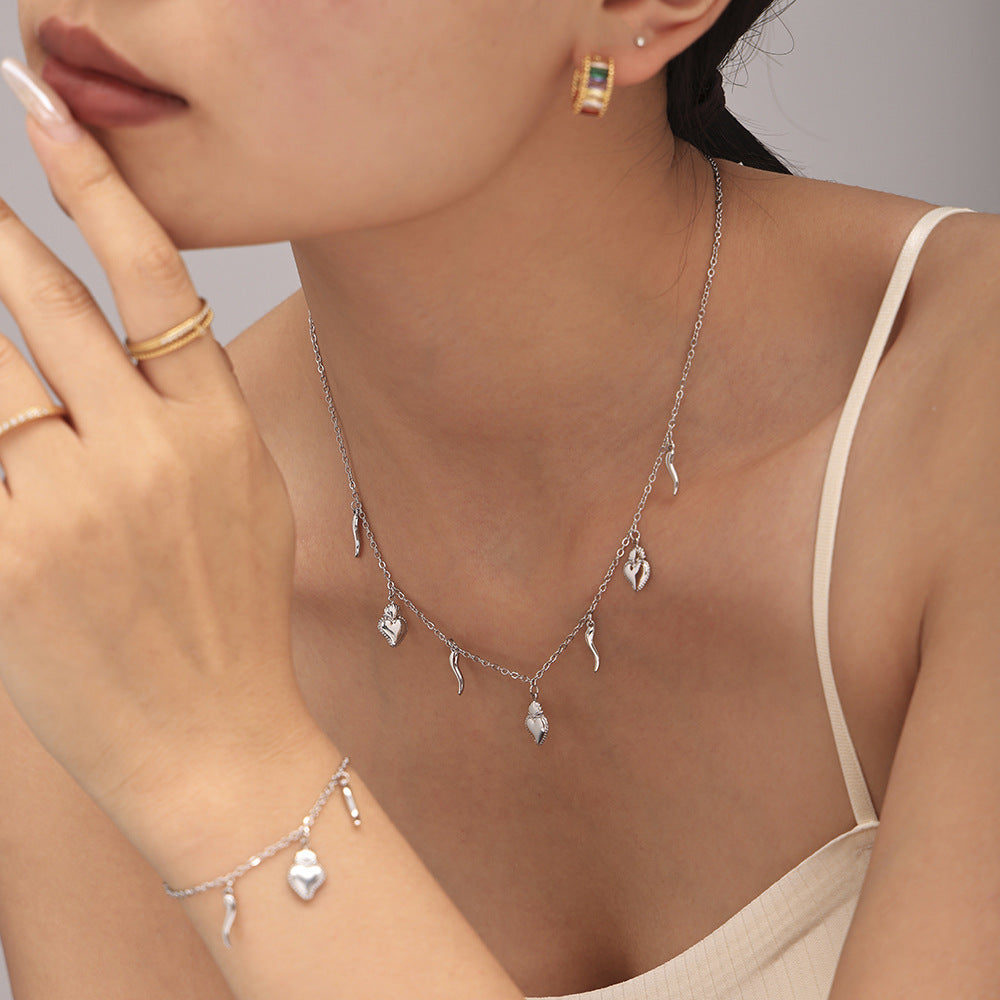 DIY multi-accessories stacked necklace niche bracelet stainless steel plated 18K real gold set in stock