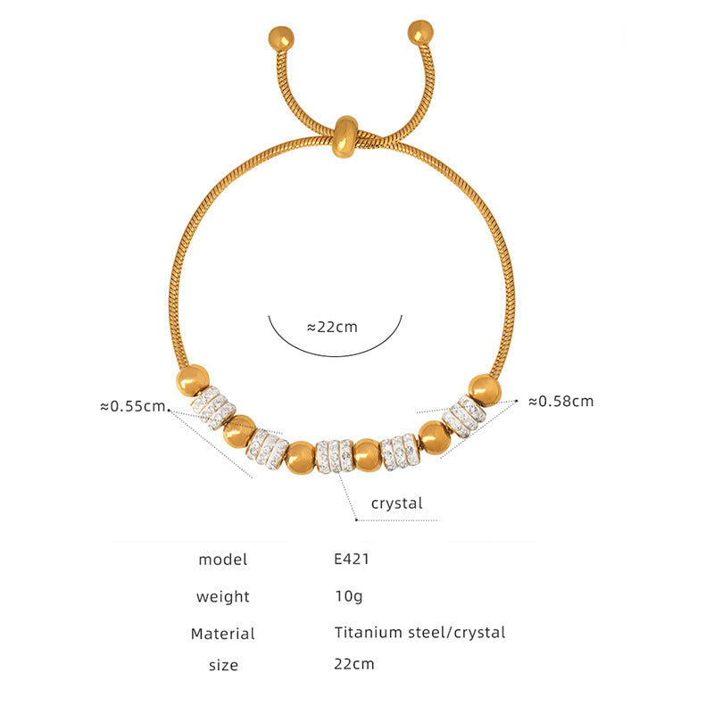 Titanium steel electroplated gold 18k does not fade, personalized exaggeration, eye pendant, bracelet, women's wholesale jewelry
