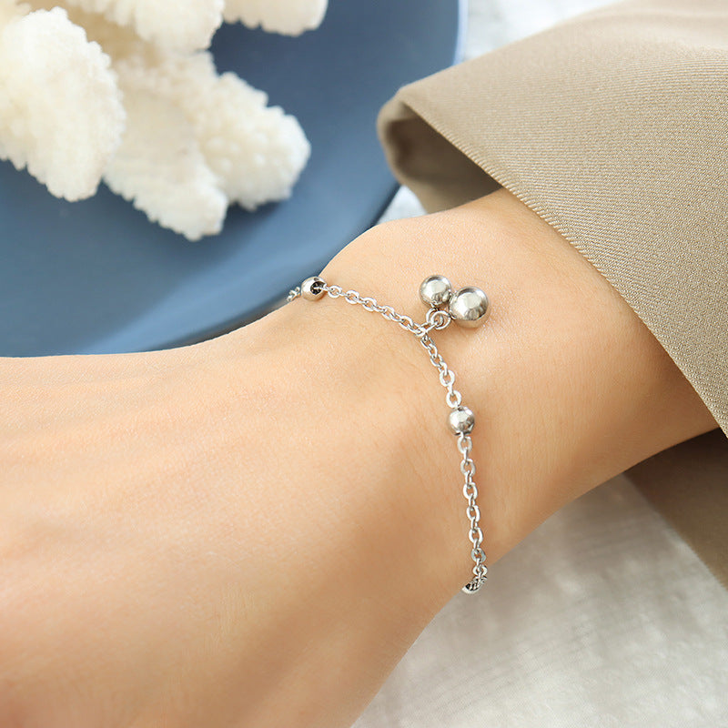 Hot simple personality bracelet beads cross bag beads steel beads jewelry titanium steel plated 18K gold bracelet