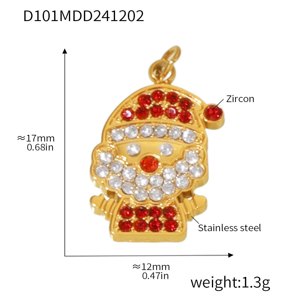 Christmas series titanium steel zircon pendant DIY jewelry cute atmosphere holiday element accessories accessories