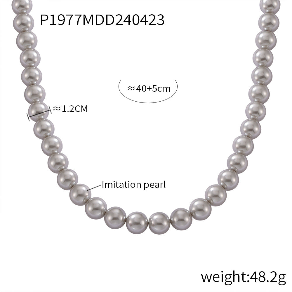 Casual style personality elegant beads handmade beaded design sense necklace women's niche simple collarbone chain jewelry