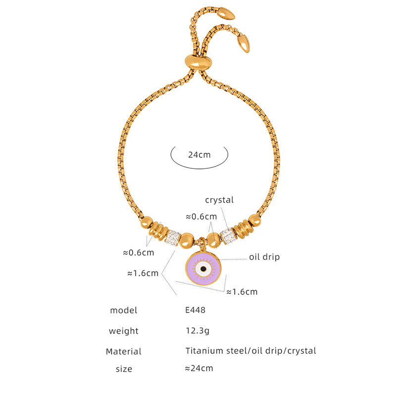 Retro personality versatile all kinds of exaggerated eye pendant titanium steel bracelet women's jewelry spot wholesale pp