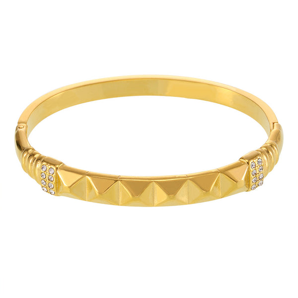Xiaoxiangfeng rivet rhinestone buckle bracelet stainless steel electroplated 18K real gold spot luxury bracelet