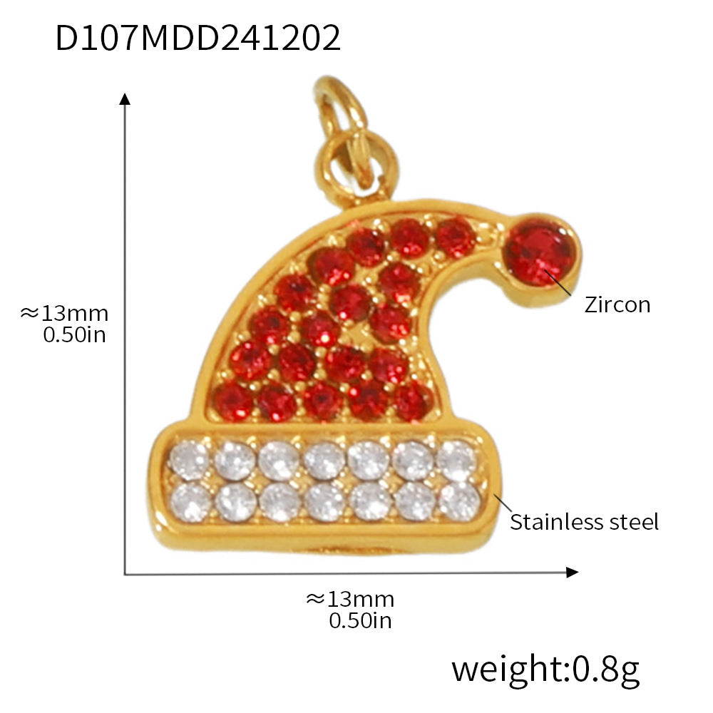 Christmas series titanium steel zircon pendant DIY jewelry cute atmosphere holiday element accessories accessories