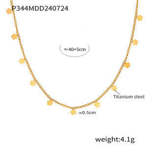 8-character CNC inlaid zircon strip double-layer necklace niche bracelet stainless steel jewelry set 99