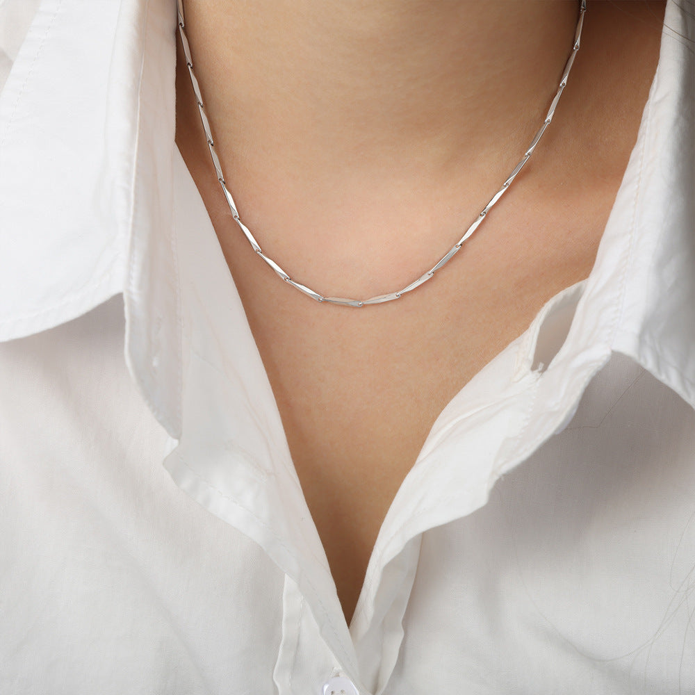 New high-end cold wind niche simple fashion versatile temperament titanium steel gold-plated personalized necklace jewelry