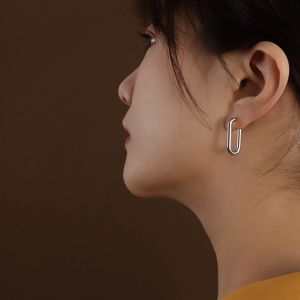 Marka Jewelry earringU Geometric Earrings Stud Earrings Titanium Steel 18k Gold Earrings F456