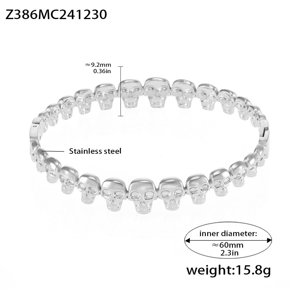 Light Luxury Minimalist Ring Diamond Zircon Bracelet Combination Titanium Steel Plated 18K Real Gold Bracelet