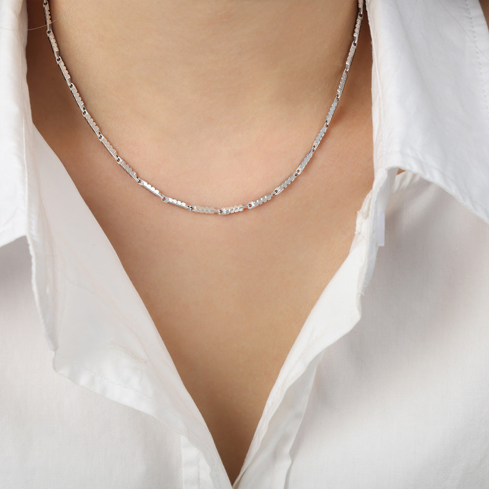 New high-end cold wind niche simple fashion versatile temperament titanium steel gold-plated personalized necklace jewelry