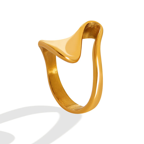Fashion Banquet Accessories Geometric Personality Temperament Special Shaped Glossy Ring Trendy Versatile Exquisite Ring 99