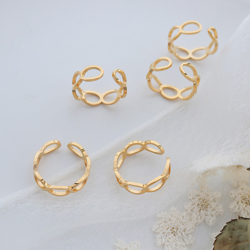 Personalized versatile hollow open ring jewelry new couple titanium steel jewelry manufacturers wholesale A273