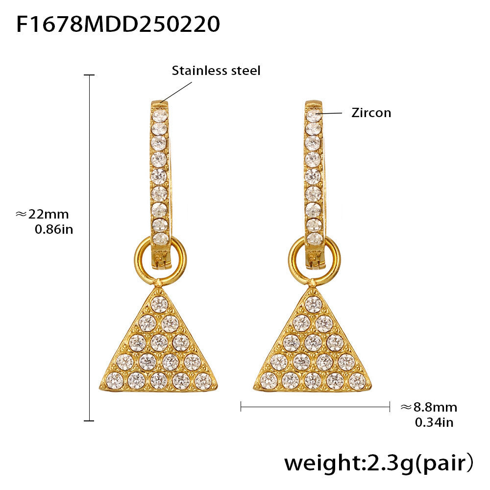 Fashion light luxury butterfly zircon pendant earrings, new hot-selling stainless steel non-fading exquisite earrings collection 99