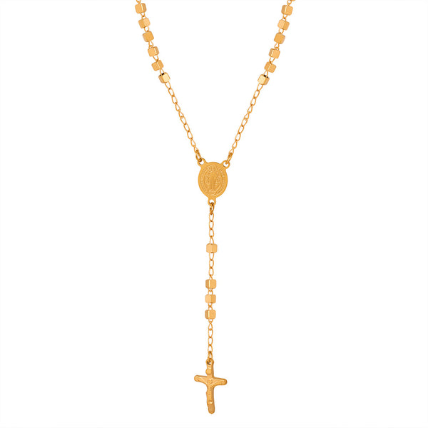 New fashionable versatile simple niche design titanium steel gold-plated cross pendant sweater chain necklace jewelry