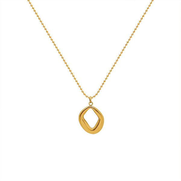 Chocker special-shaped heavy industry handmade irregular geometric pendant titanium steel 18k gold collarbone necklace P987