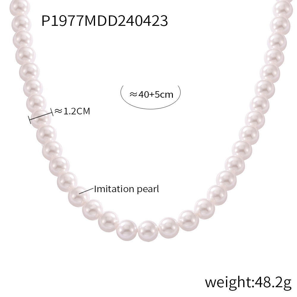 Casual style personality elegant beads handmade beaded design sense necklace women's niche simple collarbone chain jewelry