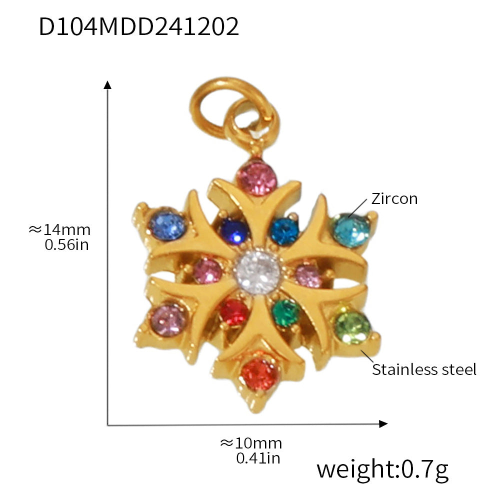 Christmas series titanium steel zircon pendant DIY jewelry cute atmosphere holiday element accessories accessories