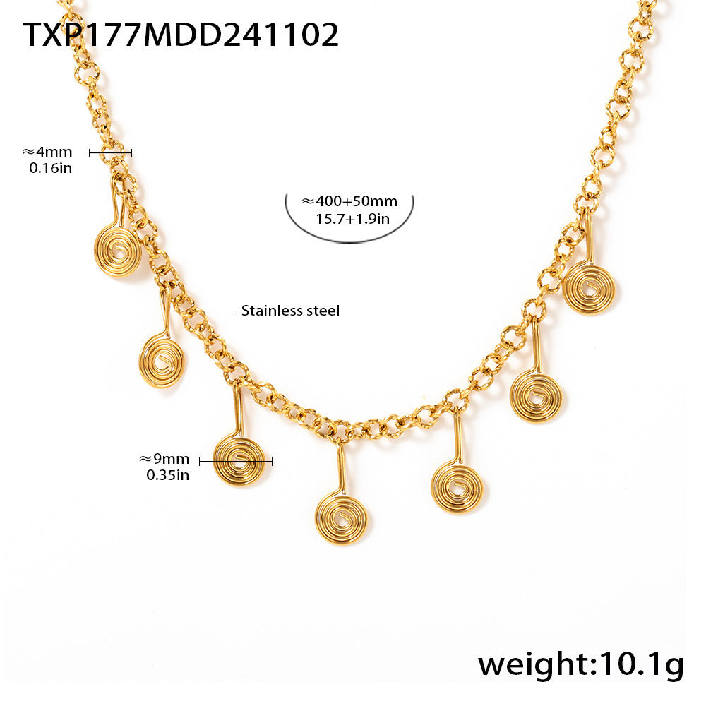 Creative stainless steel thread question mark, fringed earrings, necklace, anklet set, new ins style jewelry wholesale