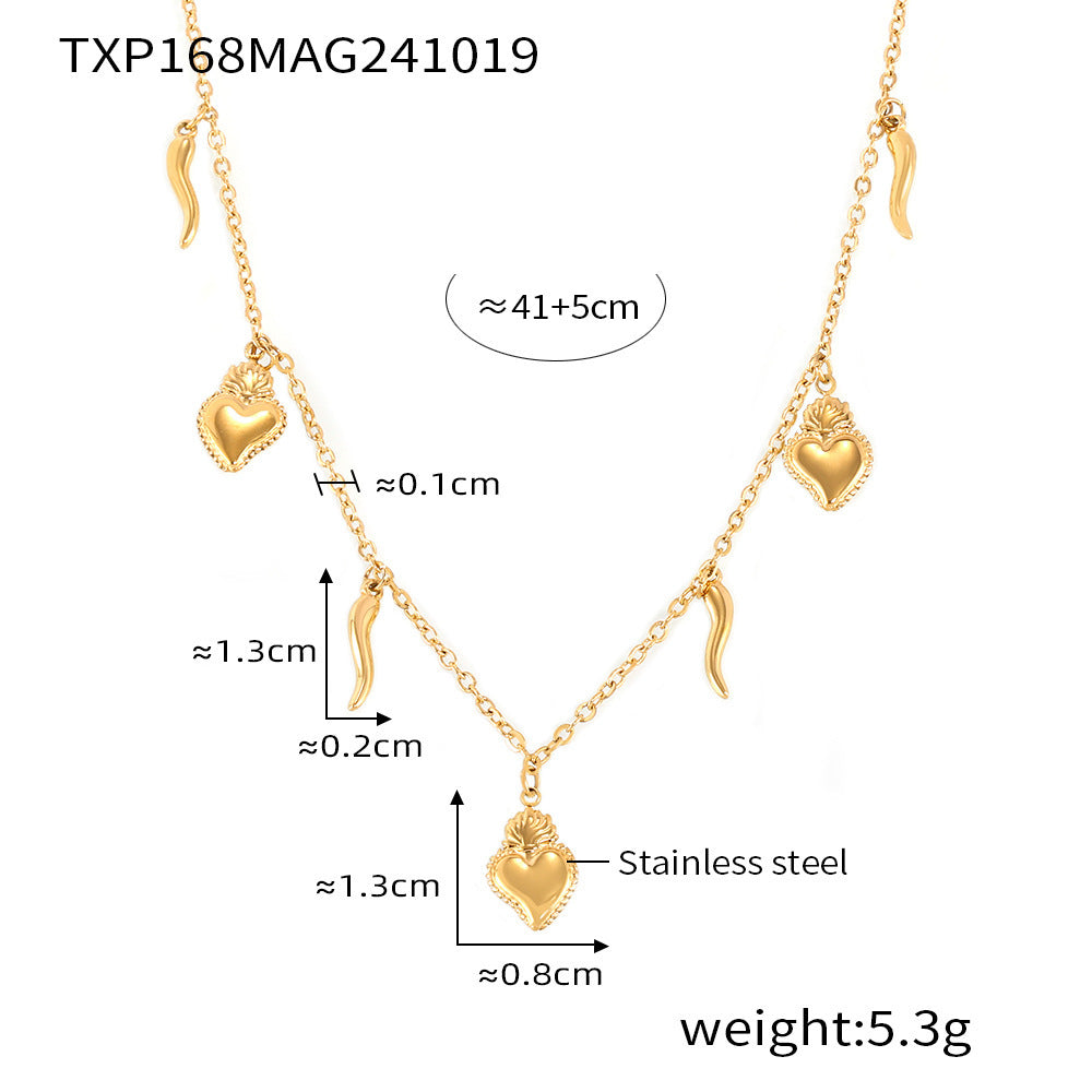 DIY multi-accessories stacked necklace niche bracelet stainless steel plated 18K real gold set in stock