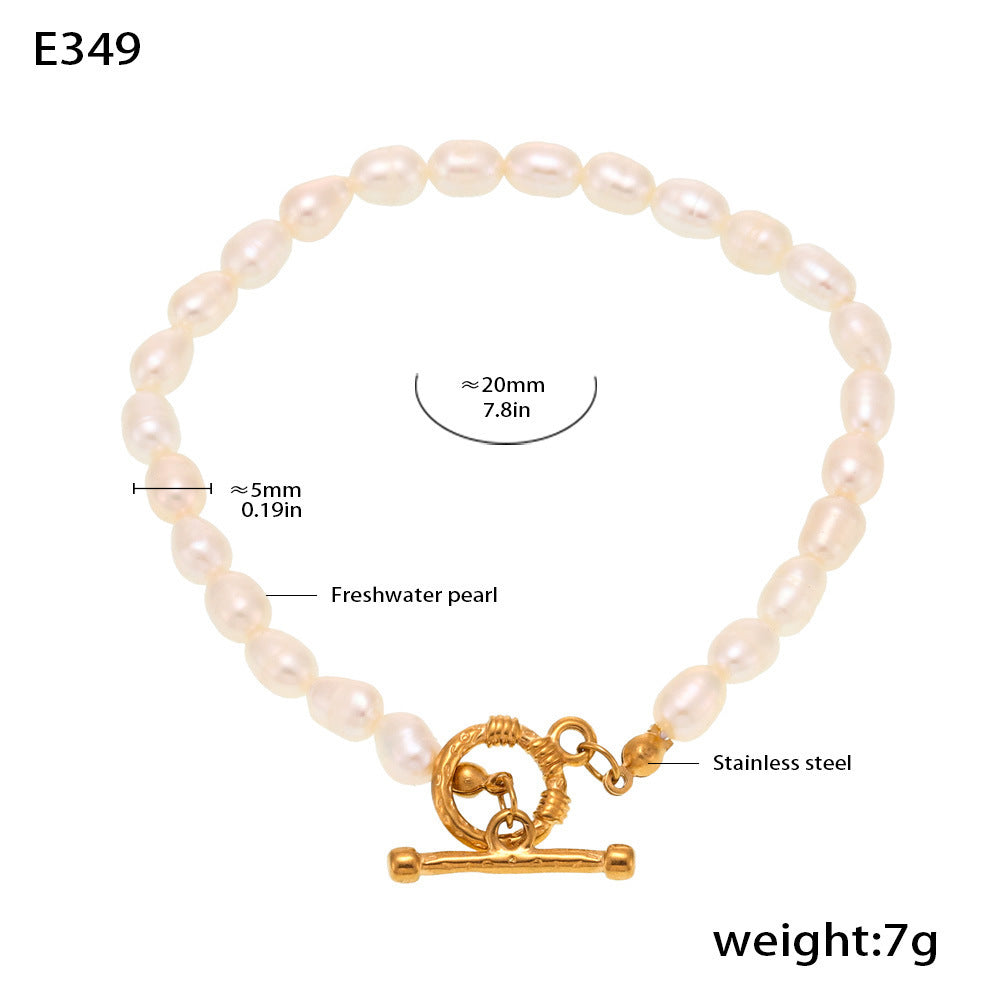 Baroque freshwater pearl necklace bracelet earrings niche sweet set, gift for girlfriend wholesale 99