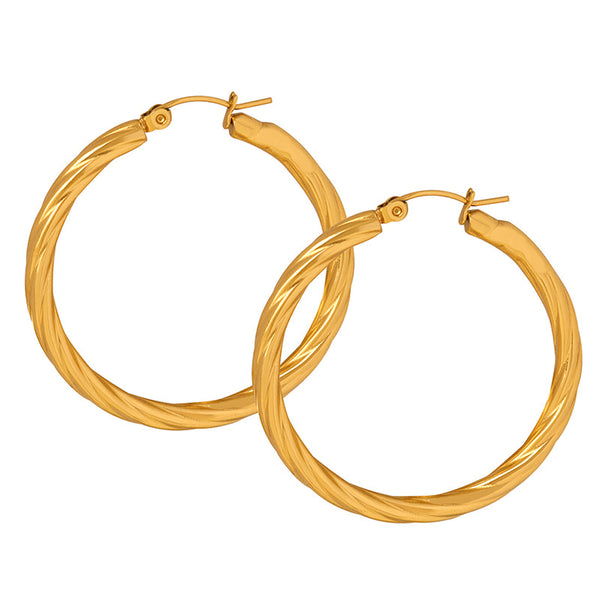 No fading, exaggerated circle, smooth surface, exaggerated large earrings, summer earrings, titanium steel hair accessories, women's 99
