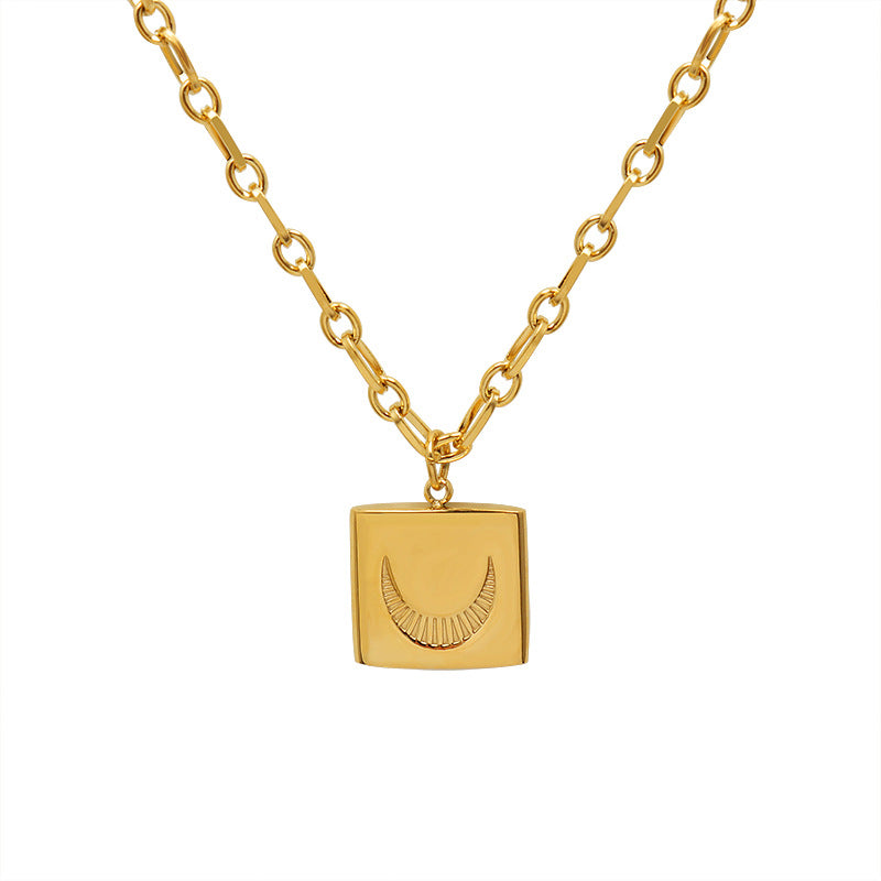 Processing custom new S jewelry titanium steel plated 18k real gold color retention necklace women's collarbone collar collar