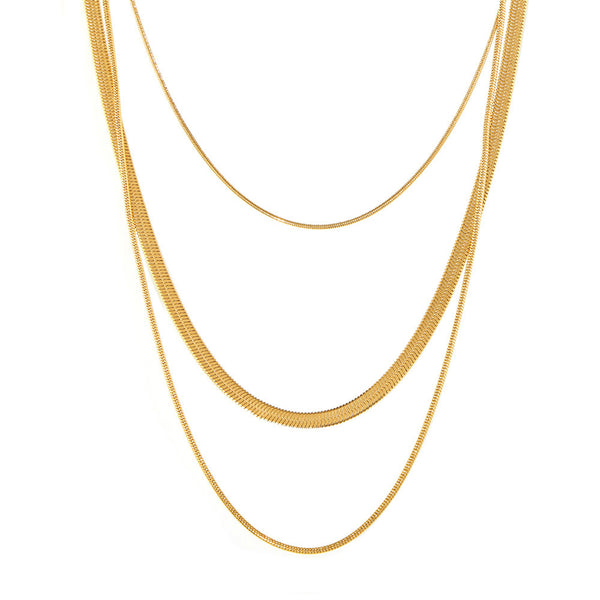 Fashion titanium steel necklace hip-hop style multi-layer stacking choker fashion trend men and women the same spot