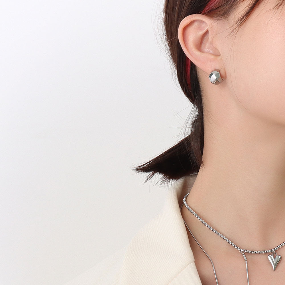 Personalized hot-selling creative rhombus stud earrings geometric irregular earrings titanium steel plated 18K earrings earrings 99