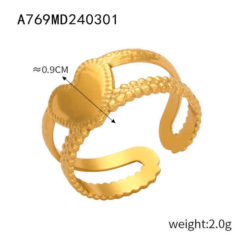 New fashion personalized design niche open ring titanium steel gold-plated geometric versatile jewelry simple jewelry wholesale