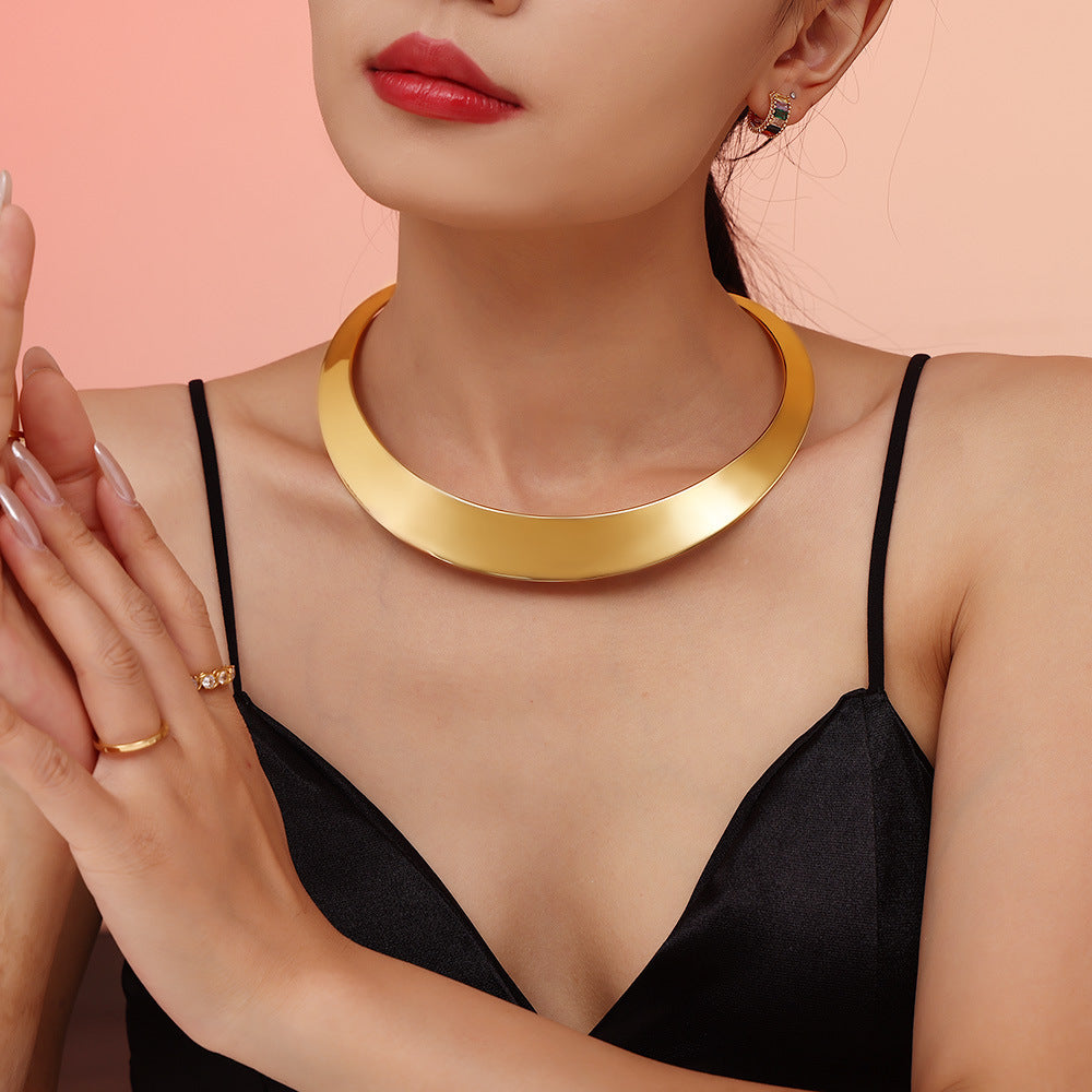 Street punk Internet celebrity collar stainless steel trend exaggerated opening collar jewelry spot wholesale jewelry pp