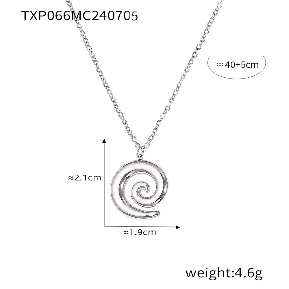 Elegant and simple personality, niche spiral shape jewelry, line twist design, titanium steel jewelry set