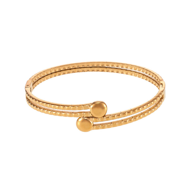 Internet celebrity personality trend double-layer open bracelet furnace vacuum plating 18k real gold non-fading bracelet women pp