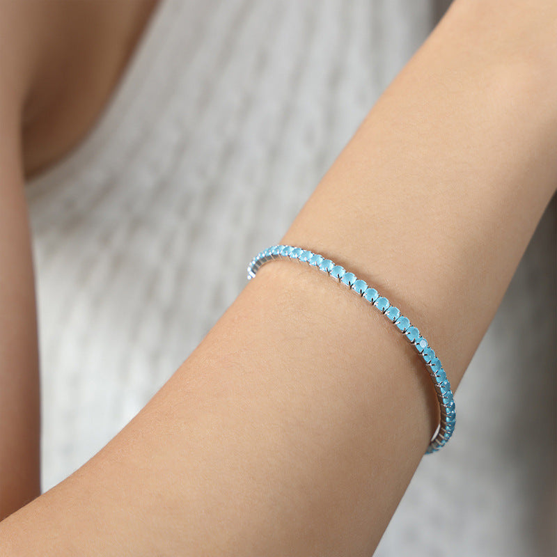 New high-end light luxury full of zircon niche design titanium steel gold-plated personalized bracelet women's jewelry wholesale