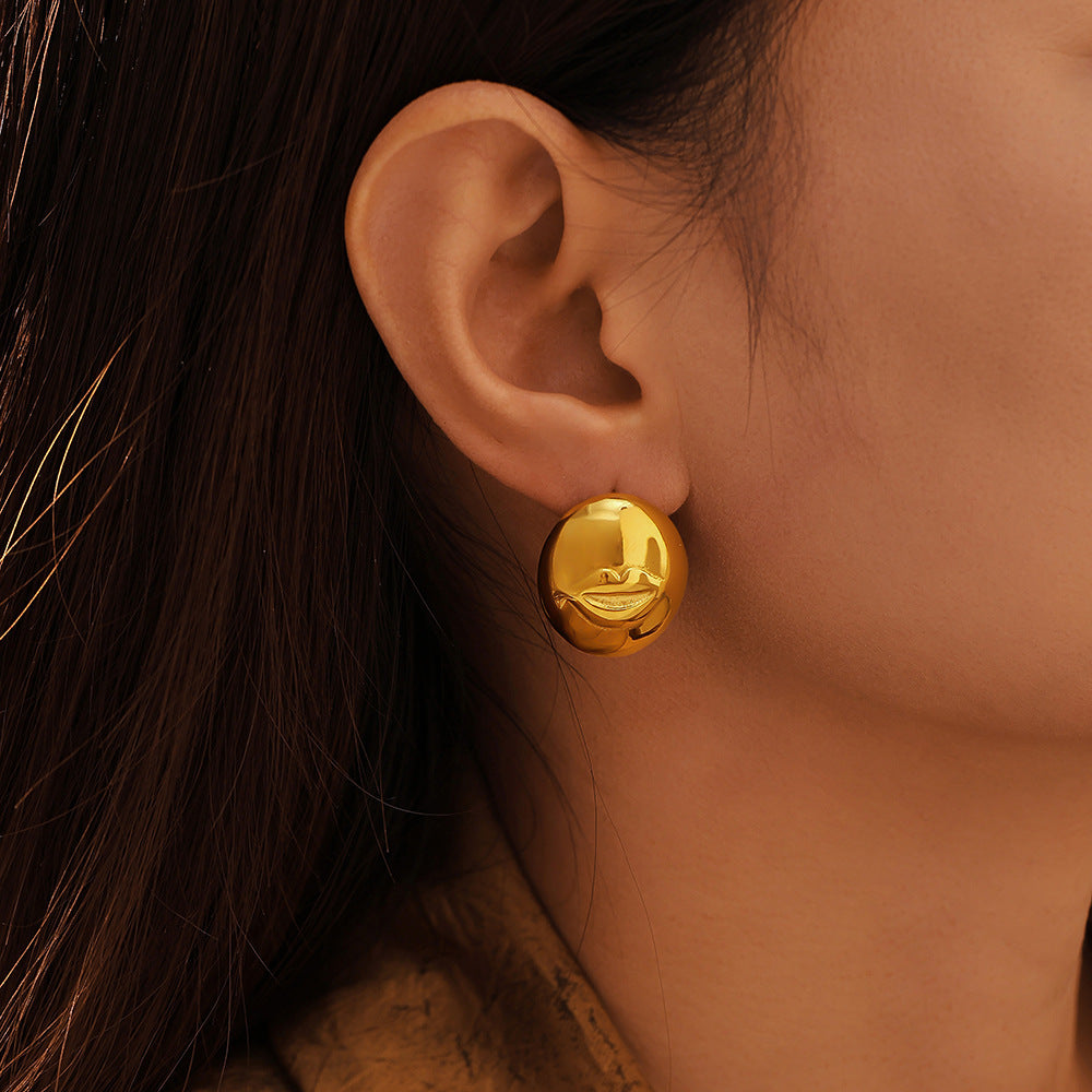 Accessories INS wind titanium steel smile lips round ball stud earrings Internet celebrity personality temperament earrings women spot supply pp