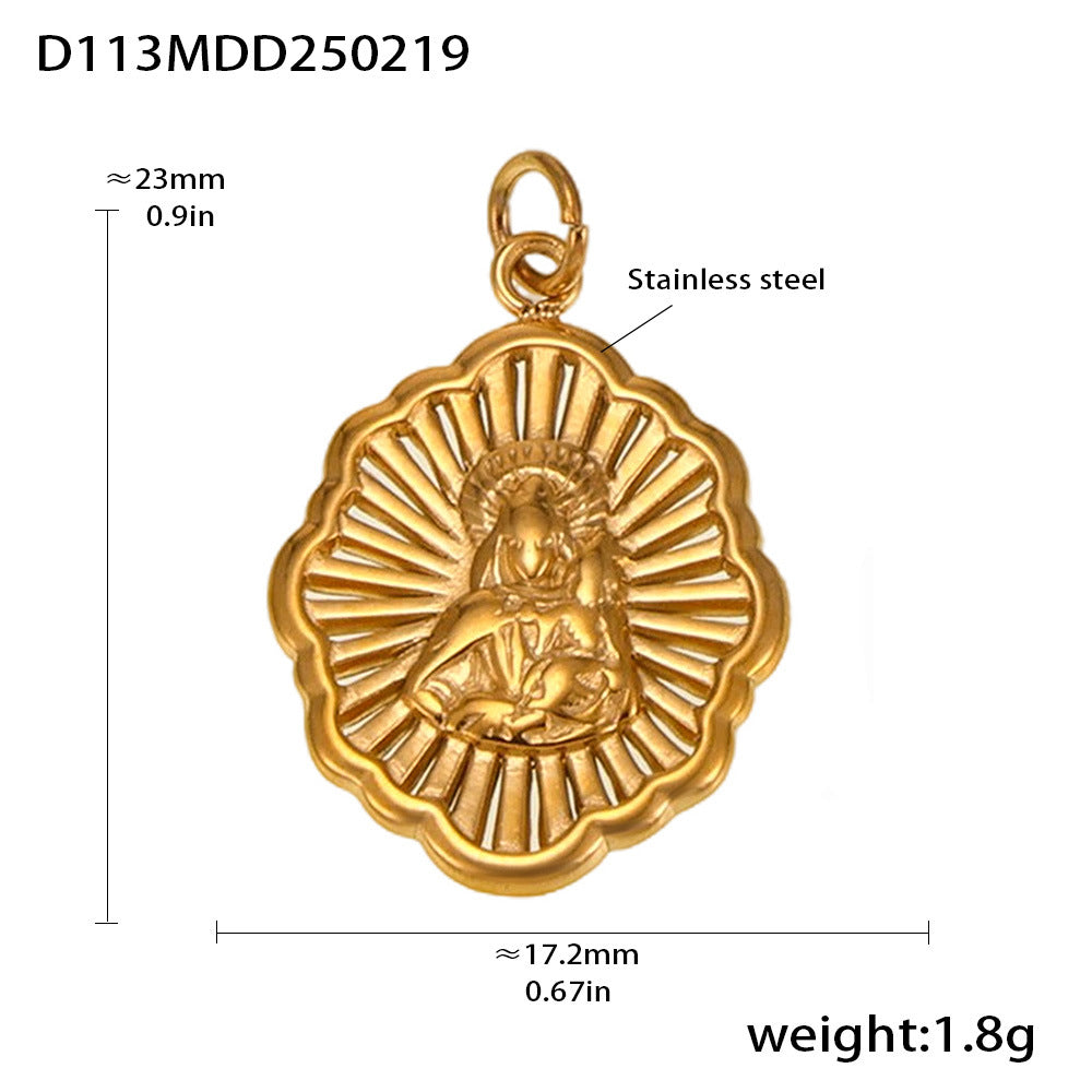 Fashion OL style personalized stainless steel pendant plated with 18k real gold cross-border exclusive for wholesale by popular manufacturers