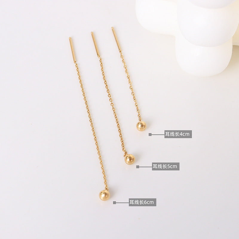 Choker romantic line simple temperament line earrings women's retro earrings titanium steel plated 18K jewelry women