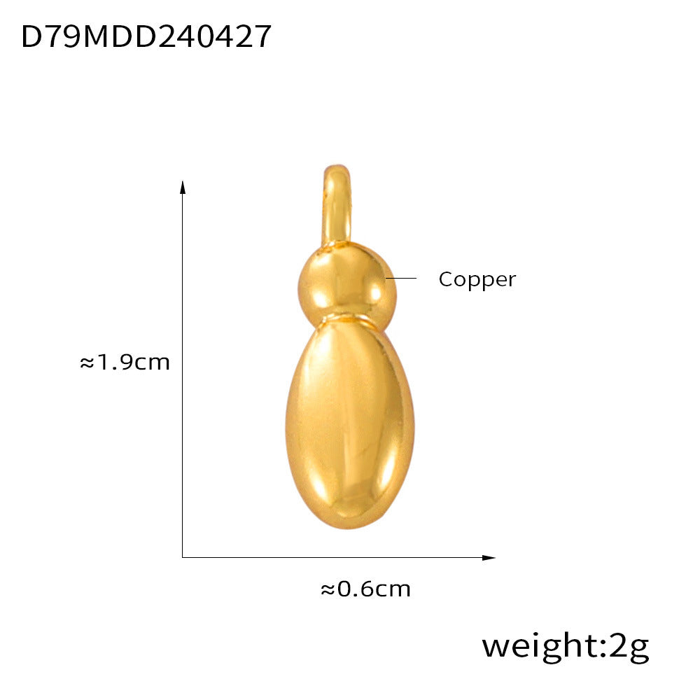 Hot Sale Glossy Bubble Balloon 26 English Letter Pendant Accessories Versatile Copper Gold Plated Jewelry 99