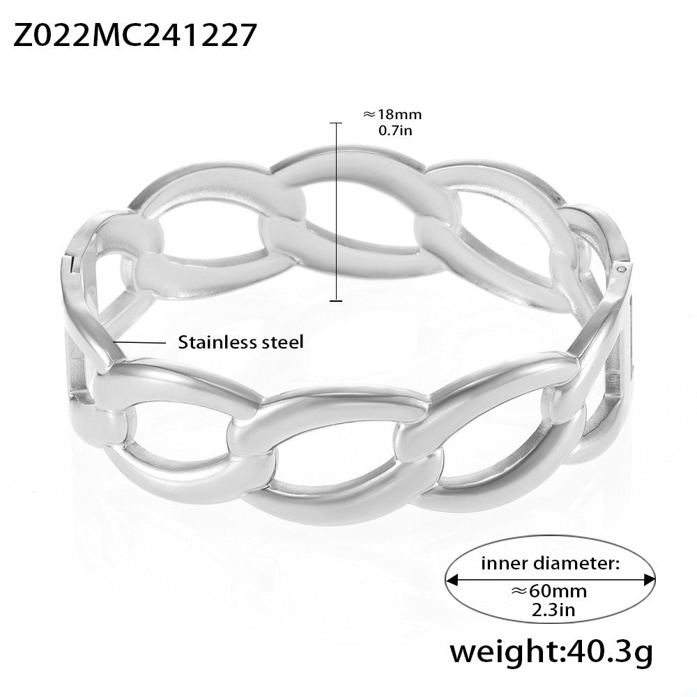 Titanium steel bracelet light luxury PVD electroplating 18K real gold European and American trend Bracelet bracelet combination spot
