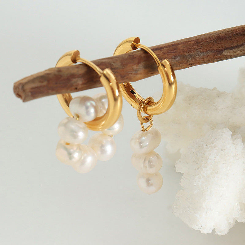 Temperament simple earrings, earrings, gold-plated earrings, niche design asymmetrical earrings, women's jewelry