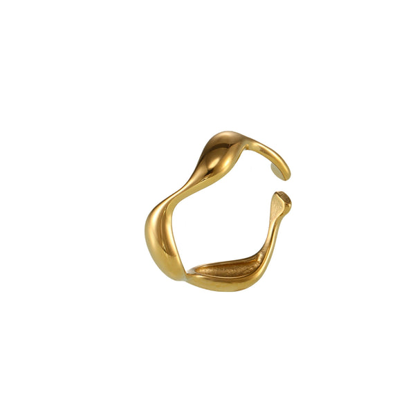 Hot-selling jewelry, simple style, niche design, curved smooth surface ring, personalized women's ring.
