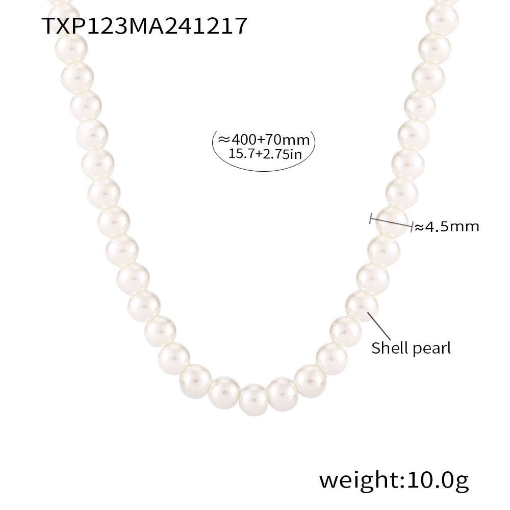 Water Drop Shijia Bead Double Layer Necklace Stainless Steel PVD Electroplating Real Gold Light Luxury Fashion Jewelry Spot