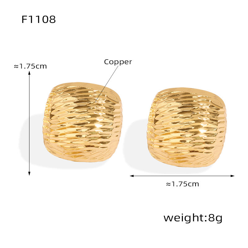 New personalized niche design copper material square geometric earrings fashion simple earrings jewelry women wholesale