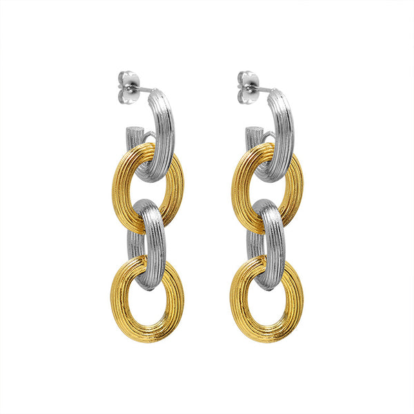 Marka Titanium Steel Niche Light Luxury Jewelry Embossed Earrings Bracelet Plated 18K Real Gold Jewelry Set Fashion
