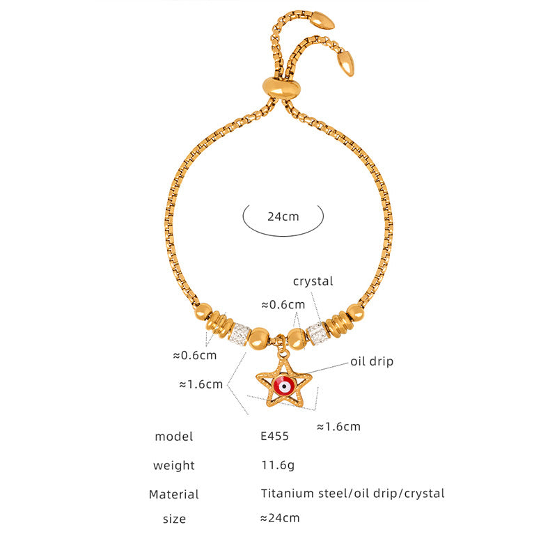 Retro personality versatile all kinds of exaggerated eye pendant titanium steel bracelet women's jewelry spot wholesale pp