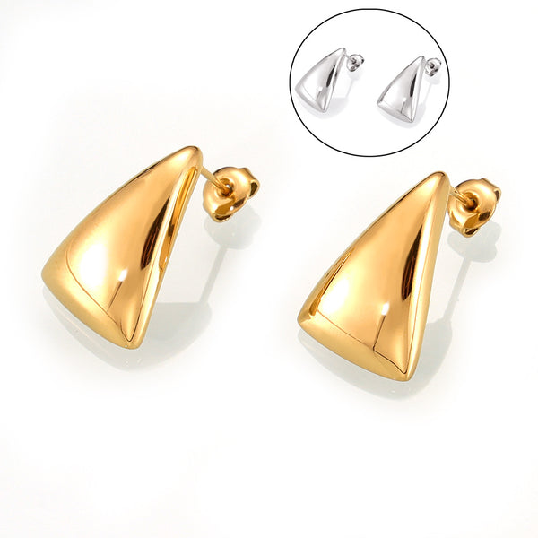 Jewelry Personality Geometric Triangle Titanium Steel Stud Earrings Niche Light Luxury Earrings Daily Versatile Jewelry