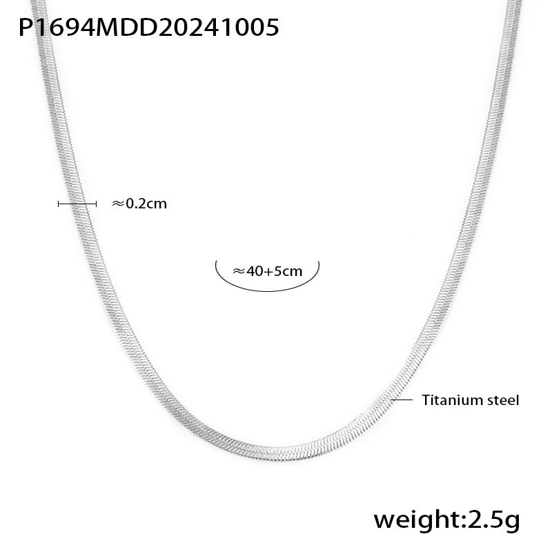 Autumn and winter stacked wearing Maillard style oval tiger's eye stone pendant necklace light luxury stainless steel non-fading neck chain