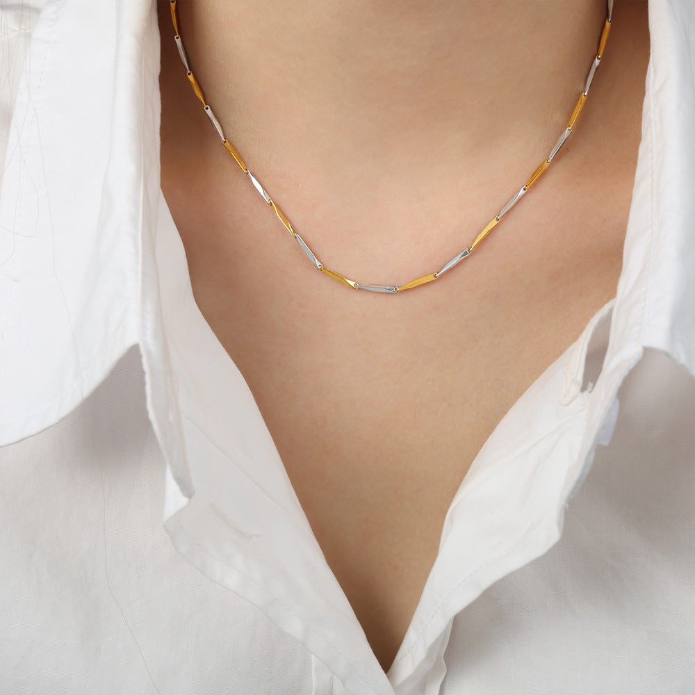 New high-end cold wind niche simple fashion versatile temperament titanium steel gold-plated personalized necklace jewelry