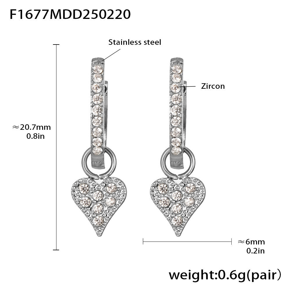 Fashion light luxury butterfly zircon pendant earrings, new hot-selling stainless steel non-fading exquisite earrings collection 99